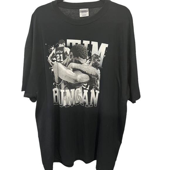 Tim Duncan #21 San Antonio Spurs G.O.A.T. Double Sided Graphics Black 3X T-Shirt - Picture 4 of 8
